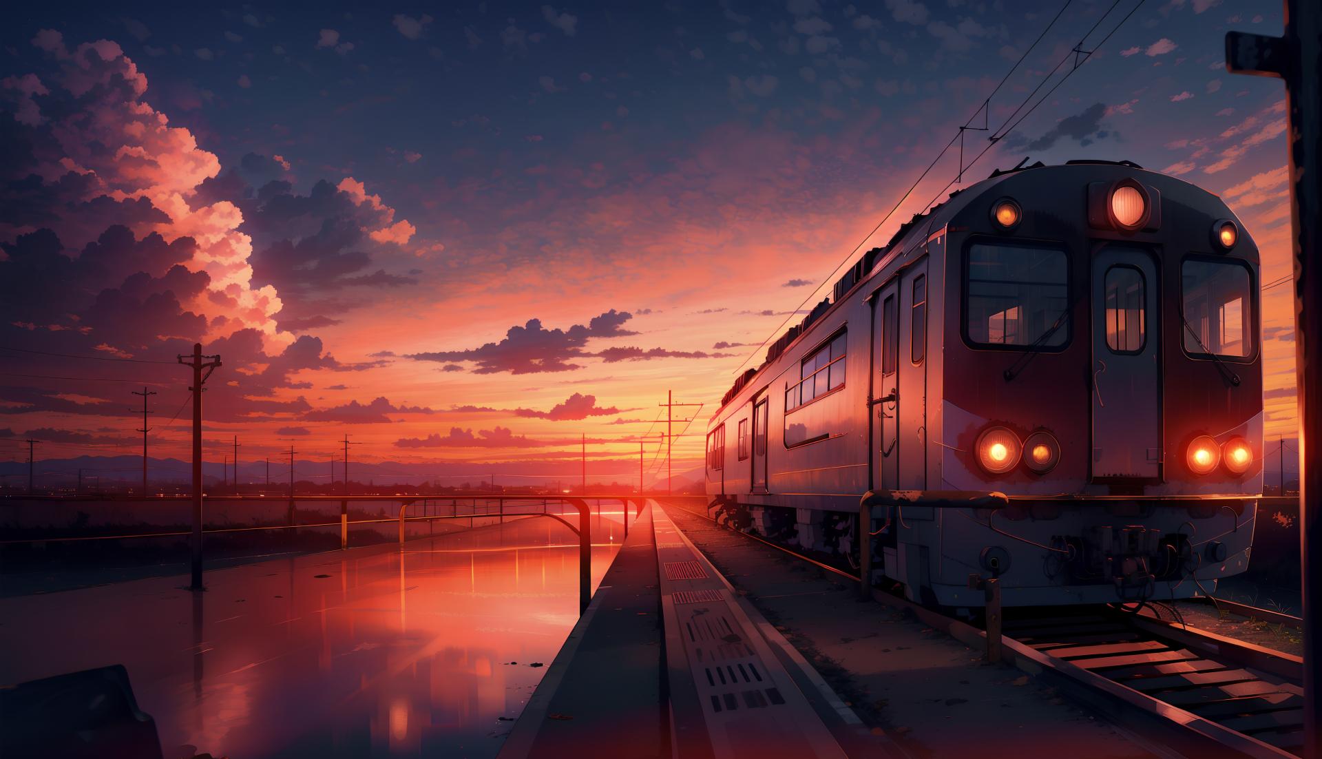 Immagine di un treno in movimento con una vista panoramica